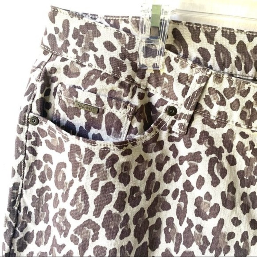 NINE WEST LEOPARD GRAMERCY SKINNY ANKLE JEANS Size 16 NWOT - Picture 7 of 10